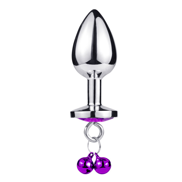 Cherry Buds Metal Butt Plug with Bells (Round Jewel)